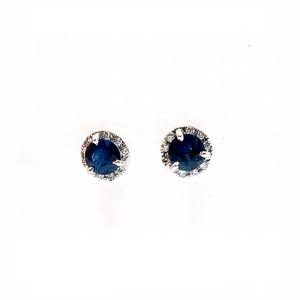 Sapphire Halo Earrings