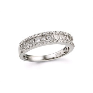 3 Row Diamond Wedding Band