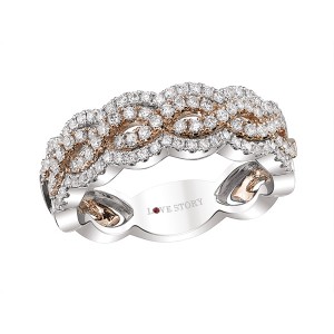Braided Diamond Wedding Band