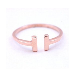 Ladies T Bar Fashion Ring in 14K Rose Gold