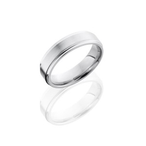 Men's Titanium 6MM Flat Grooved Wedding Band