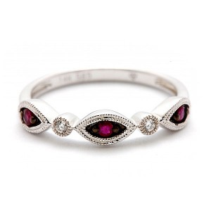 Ladies Ruby & Diamond Band