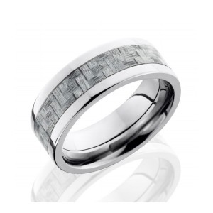 Men's Titanium Wedding Band with Carbon Fiber Inlay