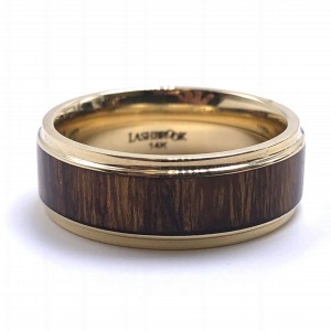 Men's Hardwood & Gold Wedding Band