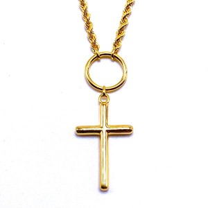 Gold Cut Out Cross Pendant