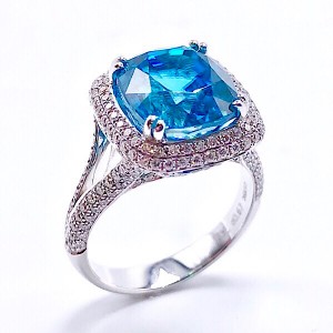 Simon G. Blue Zircon & Diamond Ring