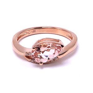 Ladies Morganite & Diamond Ring