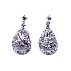 Pave Dangle Diamond Earrings