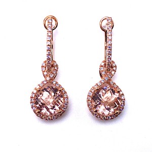 Morganite & Diamond Earrings