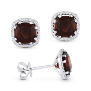 Garnet & Diamond Earrings
