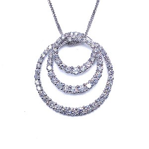 Triple Circle Diamond Pendant