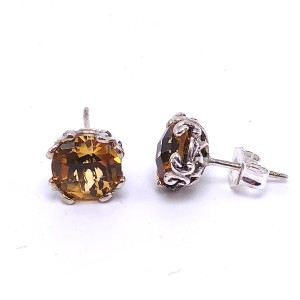 Sterling Silver Citrine Earrings Samuel B.