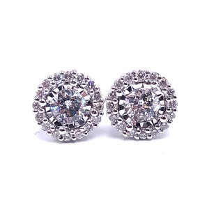 Miracle Mark Halo Diamond Earrings