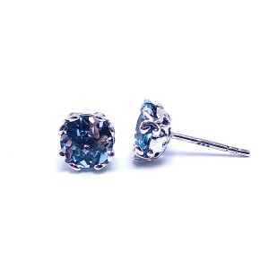 Sterling Silver Blue Topaz Earrings Samuel B.