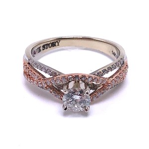 Round Diamond Woven Engagement Ring