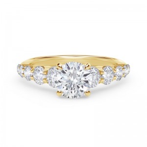 De Beers Forevermark Iconâ„¢ Setting Round Engagement Ring with Graduated Diamond Band