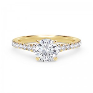 De Beers Forevermark Icon™ Setting Round Engagement Ring with Diamond Band