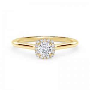 Round with Cushion Halo Engagement Ring