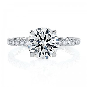 A.JAFFE Quilted Round Engagment Semi Mount
