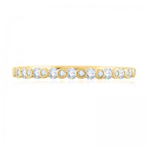 A.JAFFE Alternating Bezel Set Diamond Stackable Ring