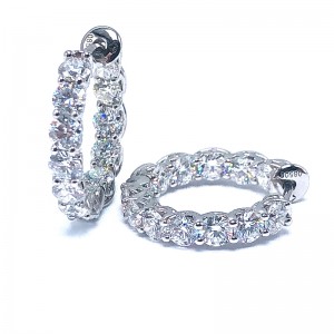 Small Inside/Outside Diamond Hoop Earrings