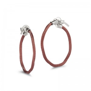 Alor Burgundy Cable Hoop Earrings