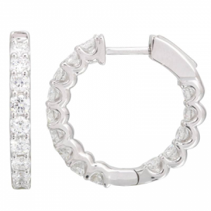 Diamond In & Out Hoop Earrings