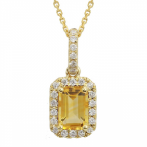 Citrine & Diamond Pendant