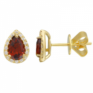 Garnet & Diamond Earrings