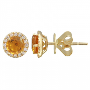 Citrine & Diamond Earrings