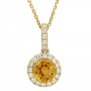 Citrine & Diamond Pendant