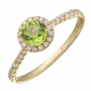 Peridot & Diamond Ring