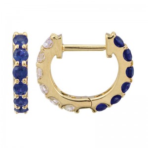 Sapphire & Diamond Huggie Earrings