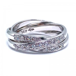 Diamond Crossover Ring