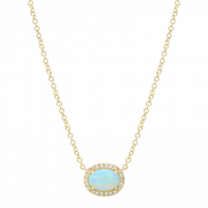 Opal and Diamond Necklace