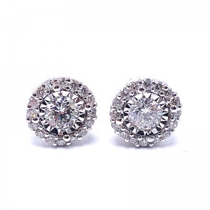 Miracle Mark Diamond Halo Earrings