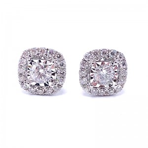 Miracle Mark Diamond Halo Earrings