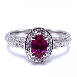 Oval Ruby & Diamond Ring