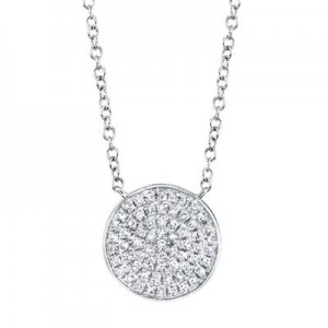 SHY Creation Disc Diamond Pave Pendant