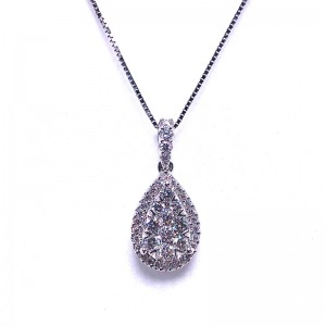 Lovebright Pear Shaped Diamond Cluster Pendant