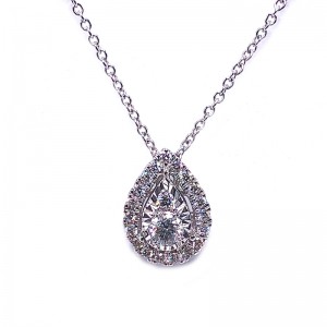 Diamond Pendant With Pear Halo