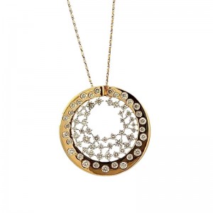 Diamond Circle Swirl Pendant