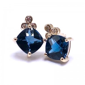 London Topaz & Diamond Earrings