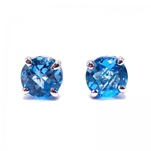 Swiss Topaz Round Earrings