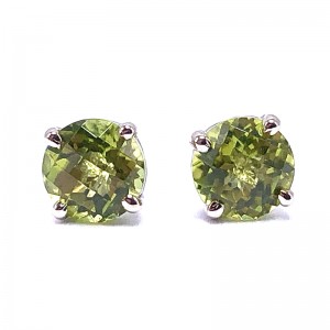 Peridot Round Earrings