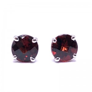 Garnet Round Earrings