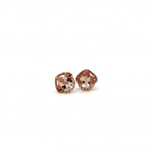 Morganite and Diamond Earrings