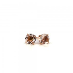 Morganite Round Stud Earrings