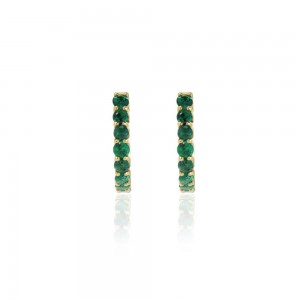 Emerald Huggie Hoop Earrings