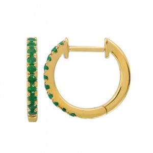 Emerald Huggie Earrings